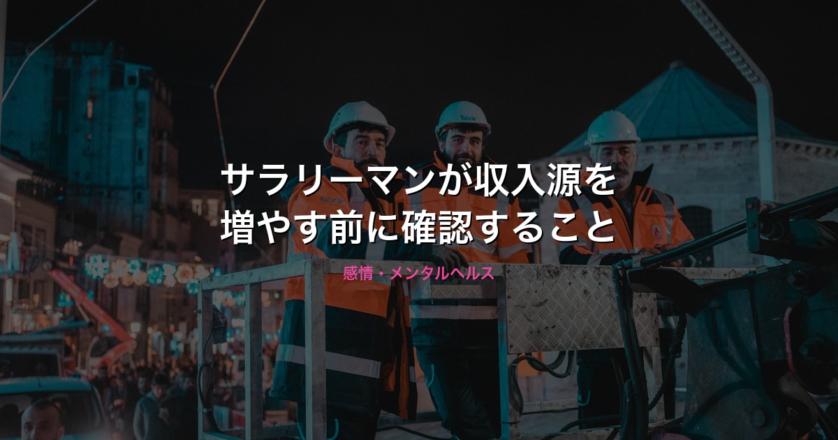 サラリーマンが収入源を増やす前に確認することのイメージ画像
